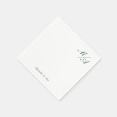 Serviette En Papier Monogramme vert émeraude minimaliste Napkin (Coin)