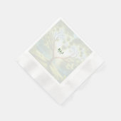 Serviette En Papier Monogramme vert mariage Couple (Coin)
