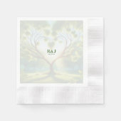 Serviette En Papier Monogramme vert mariage Couple (Devant)