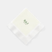 Serviette En Papier Monogramme vert mariage Couple (Coin)