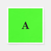 Monogramme vert néon blanc initial personnalisé mo