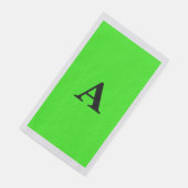 Serviette En Papier Monogramme vert néon initial blanc personnalisé ar (Coin)