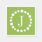 Serviette En Papier Monogramme vert Personnaliser J Papier initial ser (Devant)