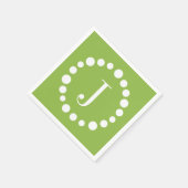 Serviette En Papier Monogramme vert Personnaliser J Papier initial ser (Coin)