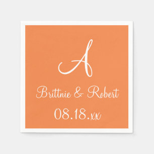 Serviette En Papier Monogramme Vibrant Orange Meilleures serviettes co