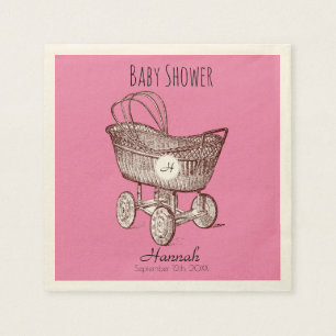 Serviette En Papier Monogramme Vintage pour bébé Baby shower P Napki