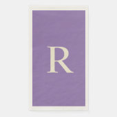 Serviette En Papier Monogramme violet et crème (Devant)