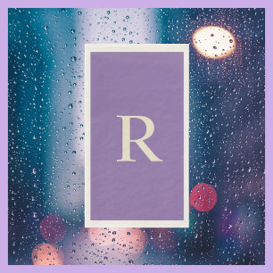 Serviette En Papier Monogramme violet et crème
