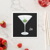 Serviette En Papier Monogramme Vodka Gin Martini Cocktail sur mesure (En situation)