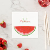 Serviette En Papier Monogramme Watermelon (En situation)