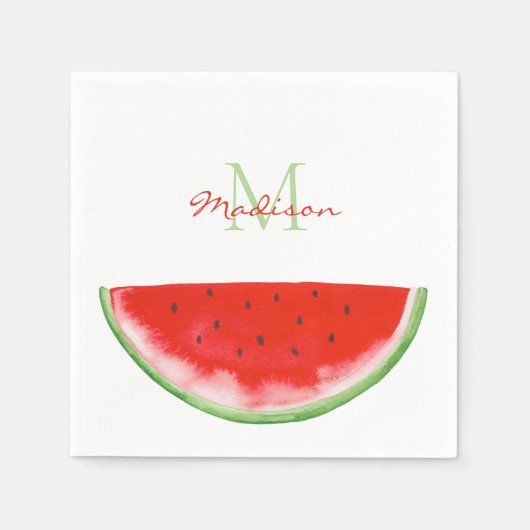 Serviette En Papier Monogramme Watermelon (Devant)