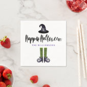 Serviette En Papier Monogramme Wicked Witch Illustration Halloween heu (En situation)