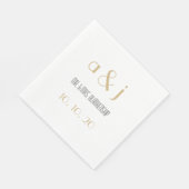 Serviette En Papier Monogrammes Art Déco | Papier mariage (Coin)