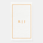 Serviette En Papier Monogrammes Citrouille Orange Automne Mariage Auto (Devant)