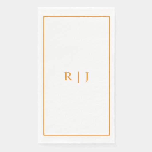 Serviette En Papier Monogrammes Citrouille Orange Automne Mariage Auto (Devant)