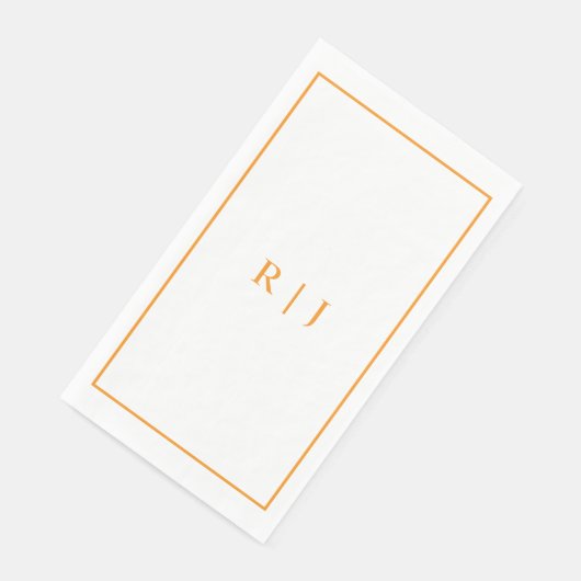 Serviette En Papier Monogrammes Citrouille Orange Automne Mariage Auto (Coin)