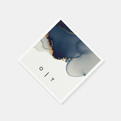 Serviette En Papier Monogrammes d'or bleu marine moderne Mariage de pl (Coin)