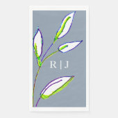 Serviette En Papier Monogrammes Dusty Blue Sage Vert Feuille Mariage (Devant)