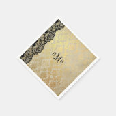 Serviette En Papier Monogrammes en dentelle dorée dorée (Coin)