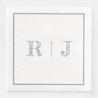Monogrammes Initiales Dusty Blue Mariage moderne