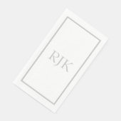 Serviette En Papier Monogrammes initiales gris clair Nom personnalisé (Coin)