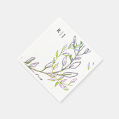 Serviette En Papier Monogrammes Initiales Sage Green Feuille Mariage d (Coin)