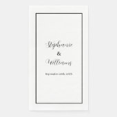 Serviette En Papier Monogrammes Nom personnalisé Mariage Simple Minima (Devant)