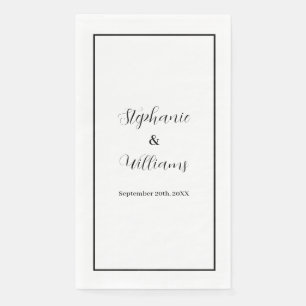 Serviette En Papier Monogrammes Nom personnalisé Mariage Simple Minima
