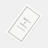 Serviette En Papier Monogrammes Nom personnalisé Mariage Simple Minima (Coin)