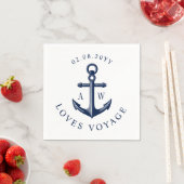 Serviette En Papier Monogrammes personnalisés Ancres nautiques (En situation)