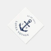 Serviette En Papier Monogrammes personnalisés Ancres nautiques (Coin)