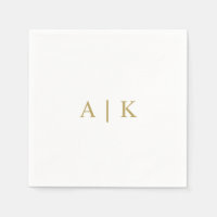 Monogrammes personnalisés Napkins Faux Gold