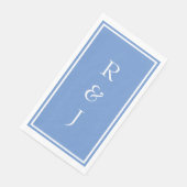 Serviette En Papier Monograms Ampersand Letter Cornflower Blue Wedding (Coin)