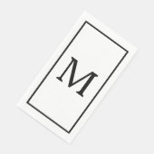 Serviette En Papier Monograms Name Wedding Bridal Shower Black White  (Coin)