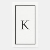 Serviette En Papier Monograms Wedding Bridal Shower Name Black White (Devant)