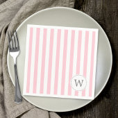 Serviette En Papier Monographie baby shower rose blanc