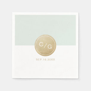 Serviette En Papier Monographie de mariage moderne minimaliste modifia