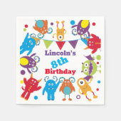 Serviette En Papier Monster Anniversaire Bash personnalisées serviette (Devant)