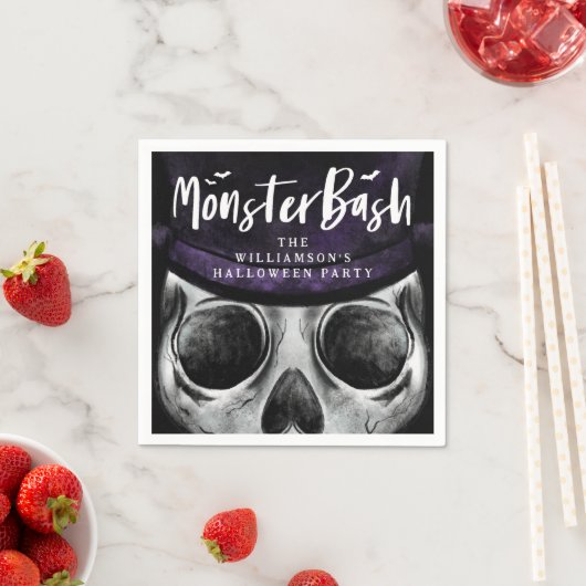 Serviette En Papier Monster Bash Éffrayante Skeleton Halloween Party (En situation)