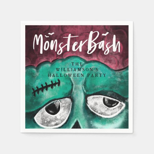 Serviette En Papier Monster Bash Fun Éffrayant Zombie Halloween (Devant)