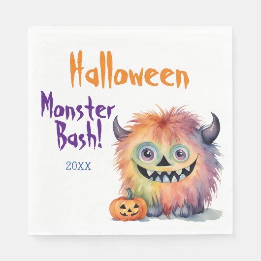 Serviette En Papier Monster Bash Halloween (Devant)