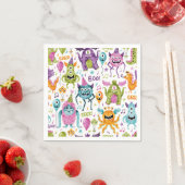 Serviette En Papier Monster Bash Little Monster Fête d'anniversaire (En situation)