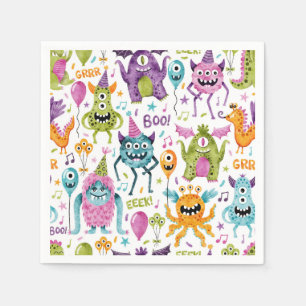 Serviette En Papier Monster Bash Little Monster Fête d'anniversaire