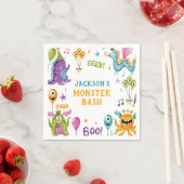Serviette En Papier Monster Bash Little Monster Fête d'anniversaire (En situation)