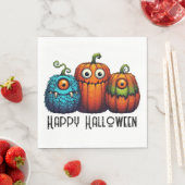 Serviette En Papier Monster Citrouilles (En situation)