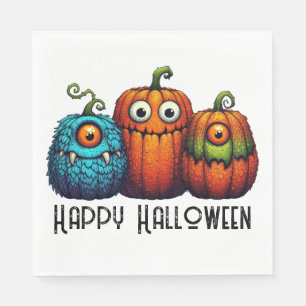 Serviette En Papier Monster Citrouilles