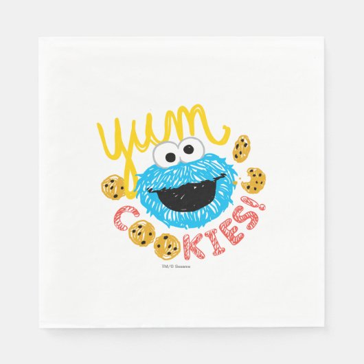 Serviette En Papier Monster de biscuits Yum (Devant)