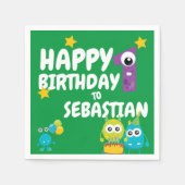 Serviette En Papier Monster Fun Un Anniversaire Anniversaire Personnal (Devant)