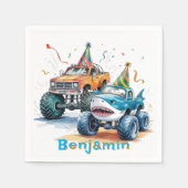 Serviette En Papier Monster Shark Camion Anniversaire Bash (Devant)