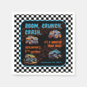 Serviette En Papier Monster Truck Bash Boy 5e fête d'anniversaire (Devant)